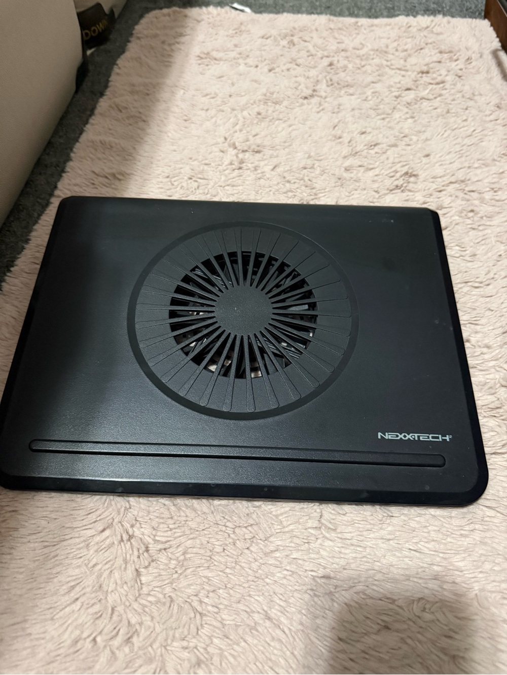 Black Laptop Cooling Pad with Single Fan